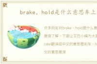 brake，hold是什么意思车上的