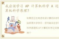 我应该学习 AP 计算机科学 A 还是 AP 计算机科学原理？