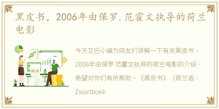 黑皮书，2006年由保罗.范霍文执导的荷兰电影