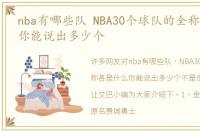 nba有哪些队 NBA30个球队的全称各是什么你能说出多少个