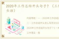 2020年工作总结开头句子？（工作总结开头语）