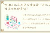 2020浙江省选考成绩查询（浙江省2020年1月选考成绩查询）