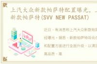 上汽大众新款帕萨特配置曝光，上汽大众新款帕萨特(SVV NEW PASSAT)