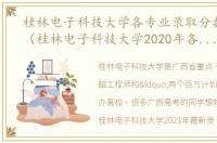 桂林电子科技大学各专业录取分数线2020（桂林电子科技大学2020年各省录取分数线）