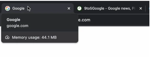 谷歌浏览器现在将让用户轻松查看标签消耗了多少内存