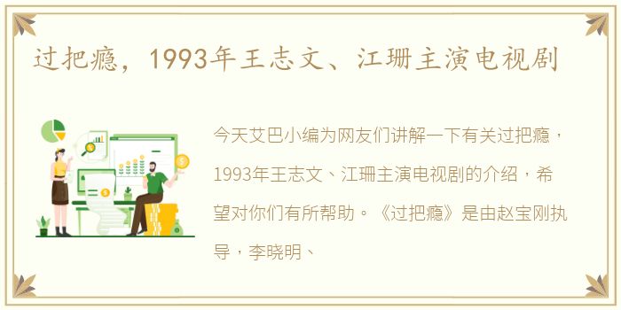 过把瘾，1993年王志文、江珊主演电视剧