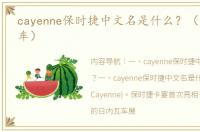 cayenne保时捷中文名是什么？（保时捷跑车）