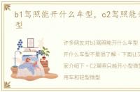 b1驾照能开什么车型，c2驾照能开什么车型