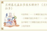 兰博基尼盖拉多技术解析？（兰博基尼盖拉多）