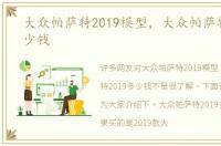 大众帕萨特2019模型，大众帕萨特2019多少钱