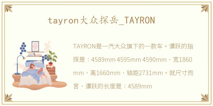 tayron大众探岳_TAYRON