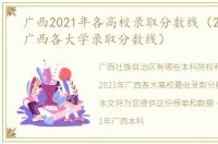 广西2021年各高校录取分数线（2021高考广西各大学录取分数线）