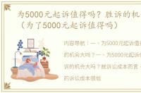 为5000元起诉值得吗？胜诉的机会大吗？（为了5000元起诉值得吗）