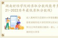 湖南财经学院的录取分数线能考多少分(2021-2022历年最低录取分数线)