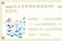 oppo怎么免费刷机解锁密码？ oppo万能刷机密码