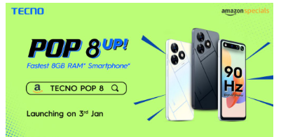 TECNO POP 8智能手机将于1月3日推出