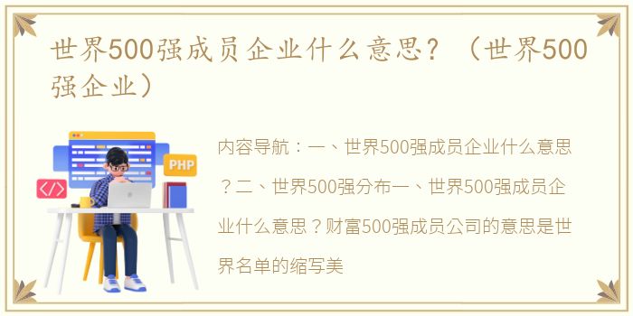 世界500强成员企业什么意思？（世界500强企业）