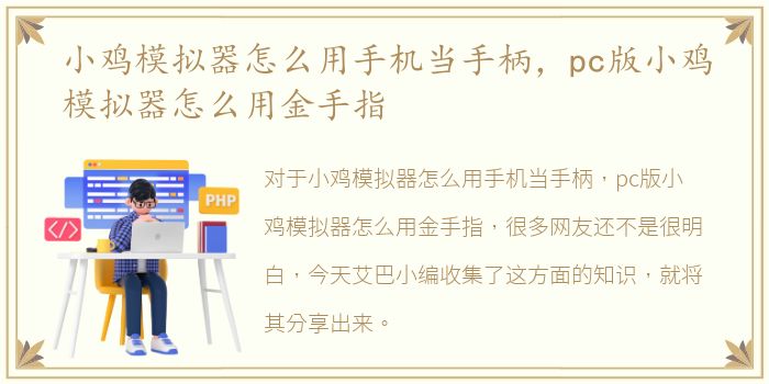 小鸡模拟器怎么用手机当手柄，pc版小鸡模拟器怎么用金手指