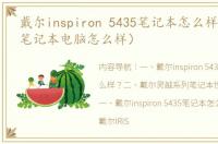 戴尔inspiron 5435笔记本怎么样？（戴尔笔记本电脑怎么样）