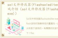 sol文件修改器(flashsolediter.exe)游戏介绍（sol文件修改器(flashsolediter.exe)）