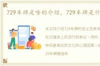 729车牌是啥的介绍，729车牌是什么意思