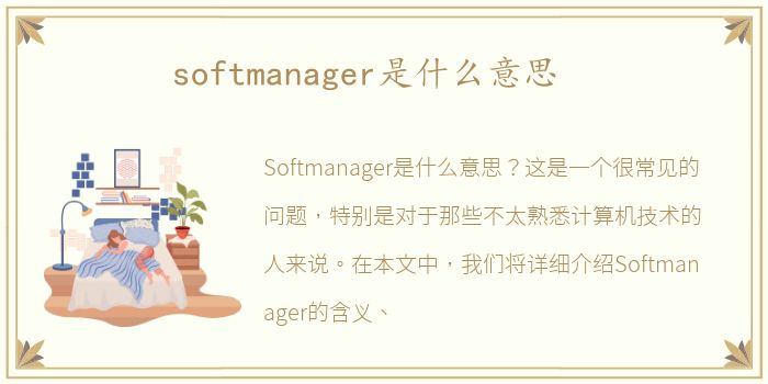 softmanager是什么意思