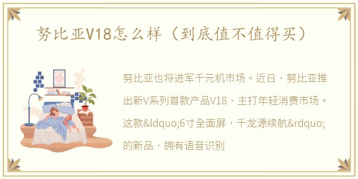 努比亚V18怎么样（到底值不值得买）