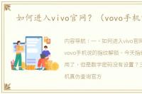 如何进入vivo官网？（vovo手机官网）