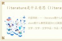 literature是什么意思（literature）