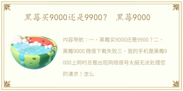 黑莓买9000还是9900？ 黑莓9000