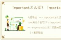 important怎么读？ important