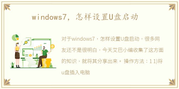 windows7，怎样设置U盘启动