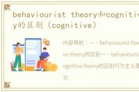 behaviourist theory和cognitive theory的区别（cognitive）