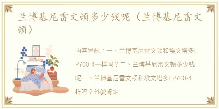 兰博基尼雷文顿多少钱呢（兰博基尼雷文顿）