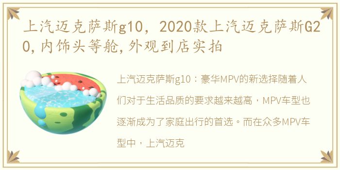 上汽迈克萨斯g10，2020款上汽迈克萨斯G20,内饰头等舱,外观到店实拍