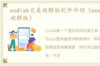 ccdisk完美破解版软件介绍（ccdisk完美破解版）