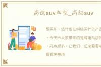 高级suv车型_高级suv