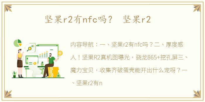 坚果r2有nfc吗？ 坚果r2