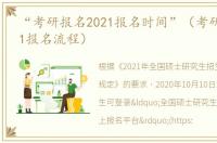 “考研报名2021报名时间”（考研报名2021报名流程）