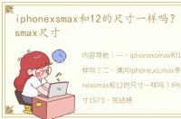 iphonexsmax和12的尺寸一样吗？ iphonexsmax尺寸