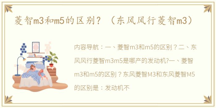 菱智m3和m5的区别？（东风风行菱智m3）