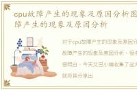 cpu故障产生的现象及原因分析图，CPU故障产生的现象及原因分析