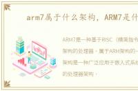 arm7属于什么架构，ARM7是什么