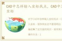 CAD中怎样输入坐标找点，CAD中怎样输入坐标