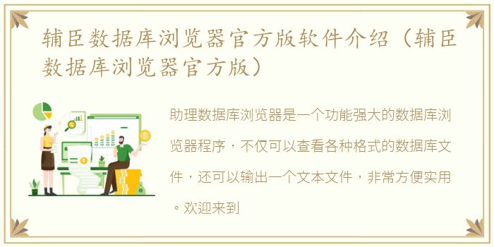 辅臣数据库浏览器官方版软件介绍（辅臣数据库浏览器官方版）