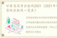 甘肃省高考分数线2021（2021年甘肃高考录取分数线一览表）