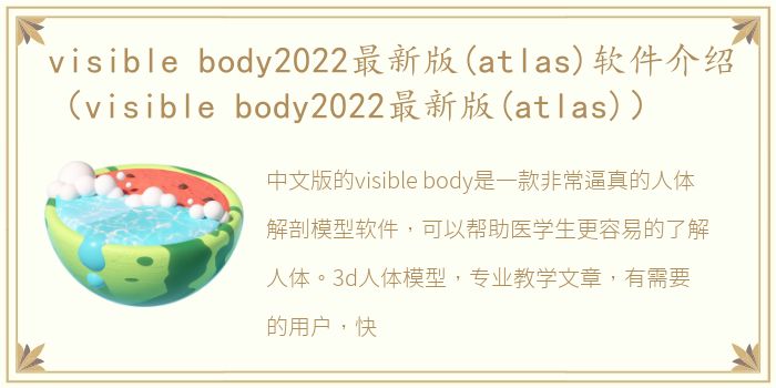 visible body2022最新版(atlas)软件介绍（visible body2022最新版(atlas)）