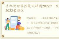 手机处理器性能天梯图2022？ 显卡天梯图2022最新版