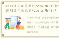 欧朋迷你浏览器(Opera Mini)软件介绍（欧朋迷你浏览器(Opera Mini)）