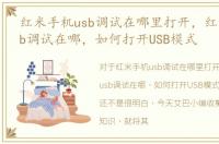 红米手机usb调试在哪里打开，红米手机usb调试在哪，如何打开USB模式